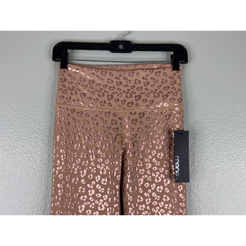 Mono B Women Small Pink Leopard Print Athletic Leggings Casual Party Workout - Picture 2 of 8